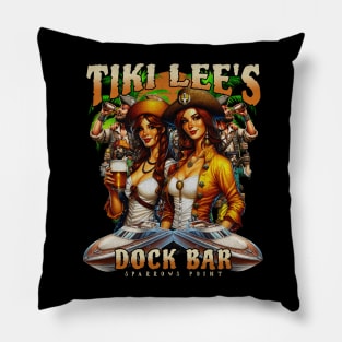 Tiki lee's Dock Bar Sparrows Point Bar Pirate Girls Pillow