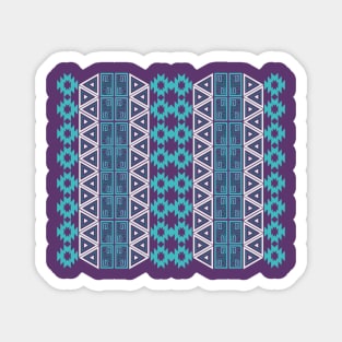 Aztec Pattern Design Blue, Teal and Cream Magnet