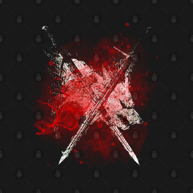 The Wolf Crossed Swords - Red by Fenay-Designs