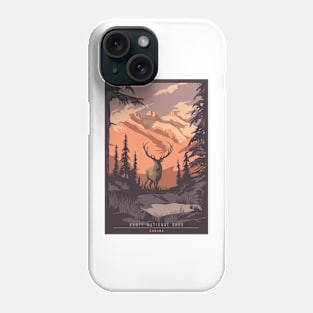 Retro Banff National Park Travel Poster Phone Case