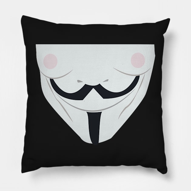 Guy Fawkes Face Mask. V for Vendetta. Anonymous Pillow by HeardUWereDead