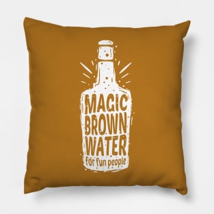 Bourbon bottle Funny Definition Drinking Quote Magic Brown Water For Fun People Vintage Pillow