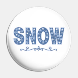 White Snowflake Snow Text Pin