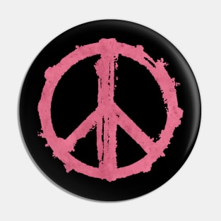 PEACE Symbol Dark Pink Pin