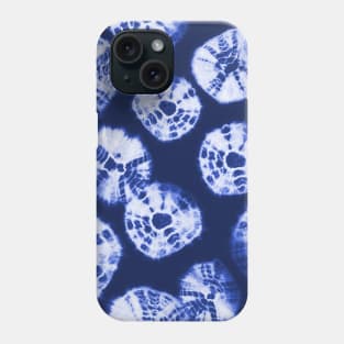 Shibori Kumo tie dye deep white dots over bright blue Phone Case