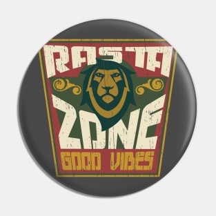 Rasta Zone jah distressed badge Pin