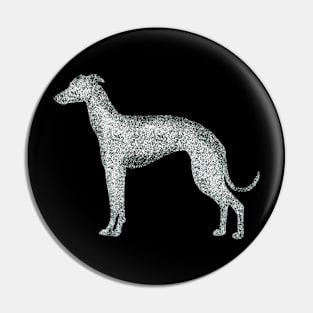 Monochrome textured Greyhound Pin