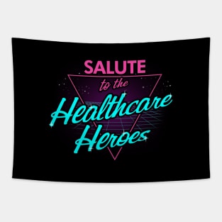 Heath Care Heroes Retro VIntage 80's Tapestry