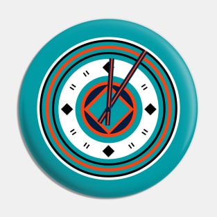 Teal Monster Clock v.2 Pin