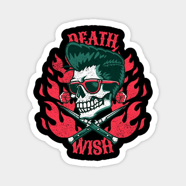 Death Wish Flames Magnet by JETBLACK369