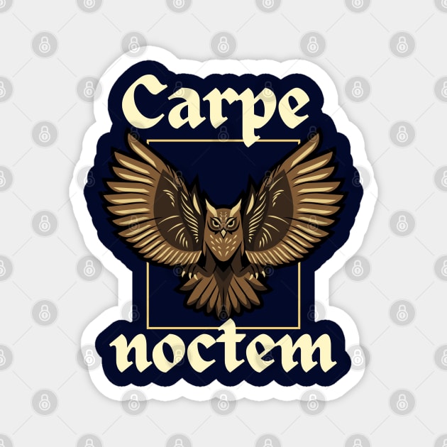 Carpe noctem Owl Magnet by artbleed