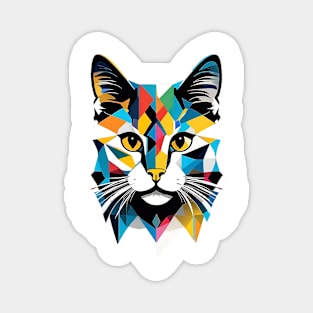 Cat Head Popart Rainbow Graffiti Magnet