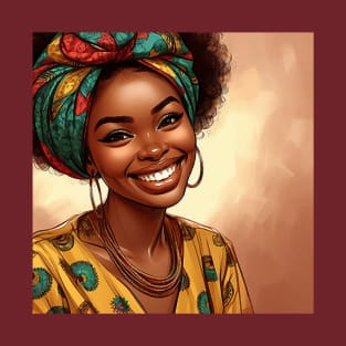 Harmonie Culturelle : La Femme Africaine en Couleurs Resplendissantes T-Shirt