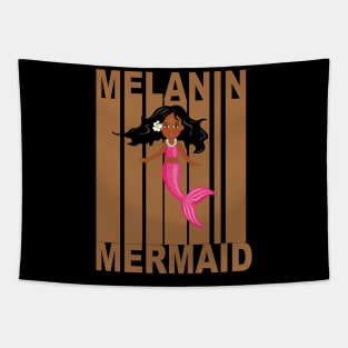 Melanin Mermaid Retro Tapestry