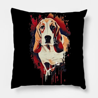 Bassitt Hound Tie Dye dog art design Pillow