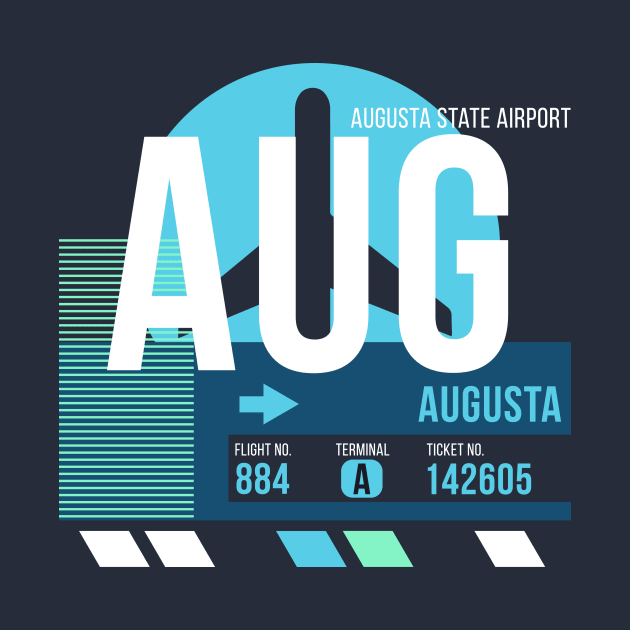 Augusta (AUG) Maine Airport // Sunset Baggage Tag by Now Boarding