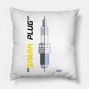 Spark Plug Draw and Blueprint Art Pillow