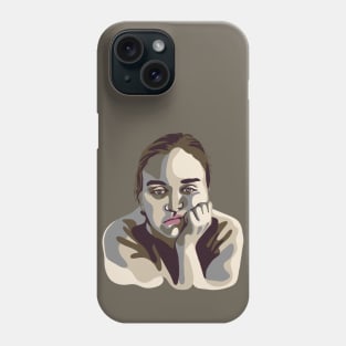 Bored Woman Portrait Phone Case