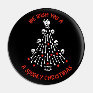 Gothic Skull Christmas Tree Spooky Christmas Pin