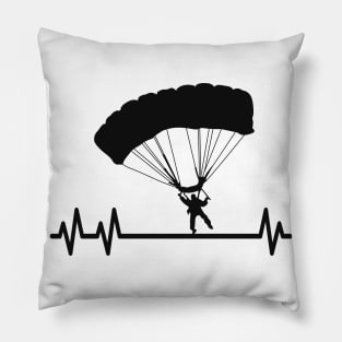 Parachute Pulse Heartbeat Skydiver Skydiving Pillow