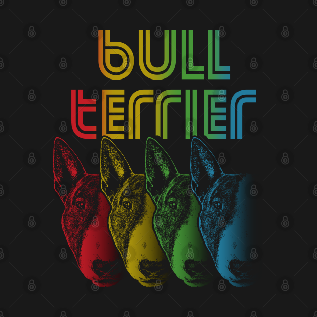Discover Cool Retro Groovy Bull Terrier Dog - Bull Terrier - T-Shirt