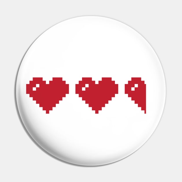 Two and a Half Hearts Pin by randamuART