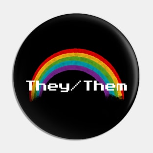 Rainbow Pronouns - They/Them Pin