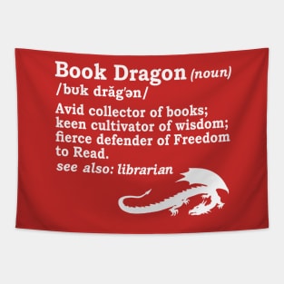 Book Dragon Definition in White Tapestry