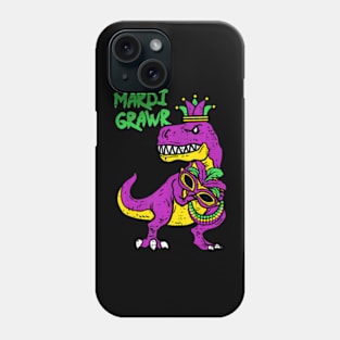 Mardi Grawr TRex Dino Kids Mardi Gras Boys Phone Case