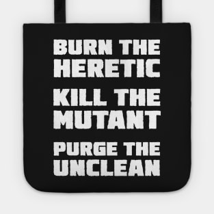 Burn the Heretic (light text) Tote