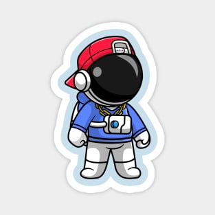 Cute Cool Astronaut Wearing Hoodie And Cap Cartoon Magnet