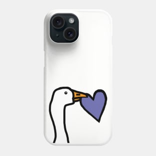 Gaming Goose Portrait Stealing Very Peri Periwinkle Valentines Day Heart Phone Case