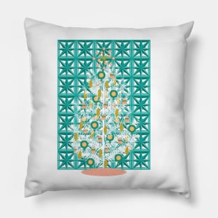 Mid Century Modern Christmas Tree Pillow