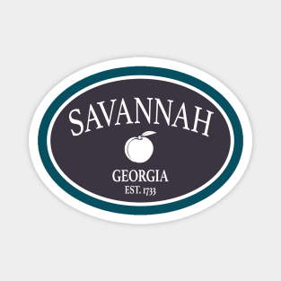 Savannah Georgia Est 1733 Peach Oval Brown Magnet