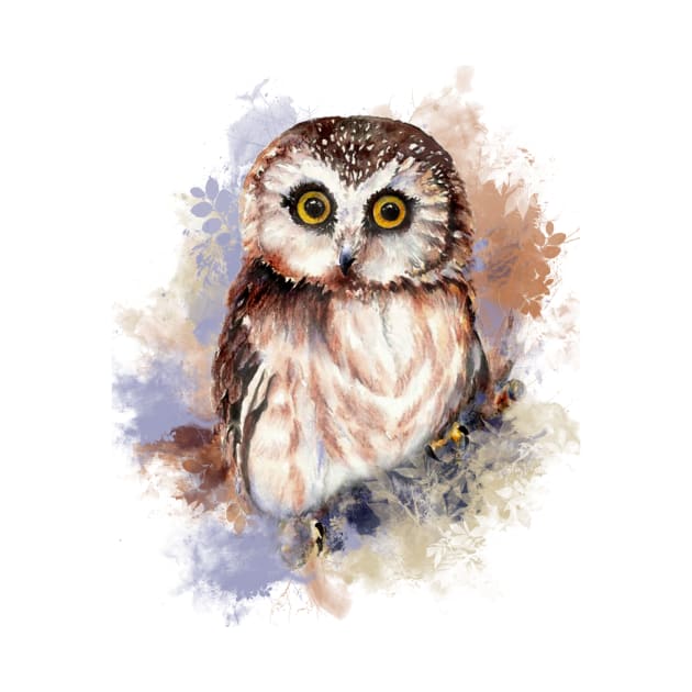 Watercolor Cute LIttle Owl by Country Mouse Studio