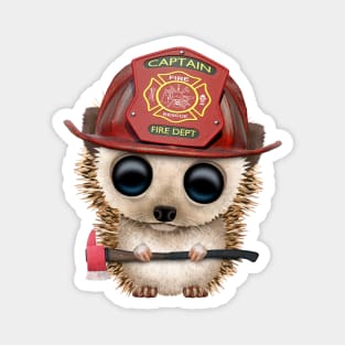 Cute Baby Hedgehog Firefighter Magnet