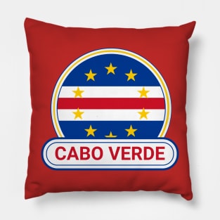 Cabo Verde Country Badge - Cabo Verde Flag Pillow