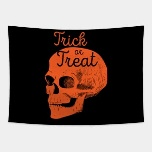 Halloween Skull Trick or Treat (Orange) [HT] Tapestry