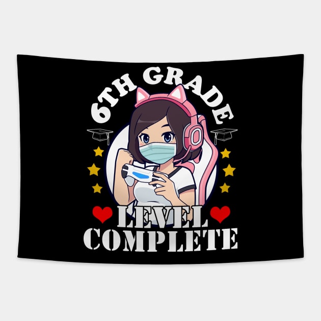 6th Grade Graduation Girl Loves Anime Gaming Girls Tapestry by Ramadangonim