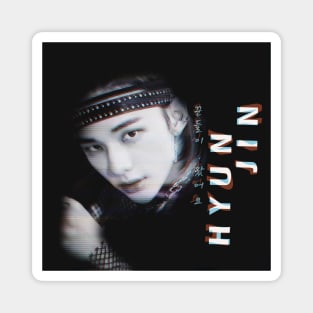 SK Hyunjin Dark Glitch Effect Magnet