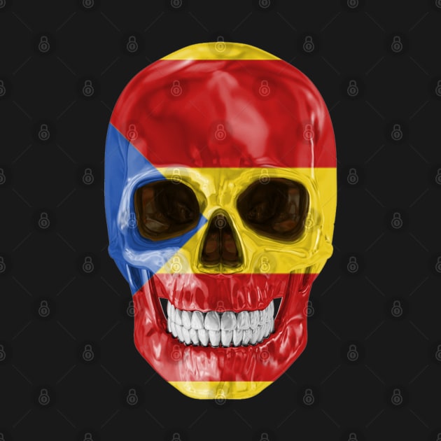 Catalonia Flag Skull - Gift for Catalonia With Roots From Catalonia by Country Flags