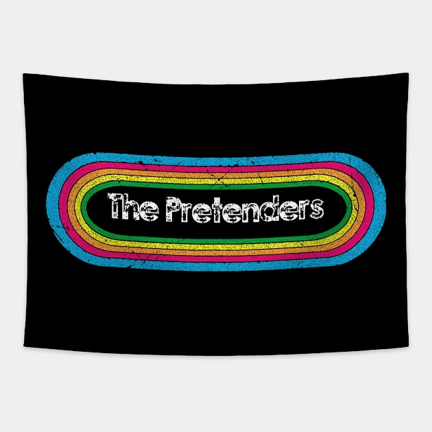 pretenders ll rainbow retro Tapestry by bubur ayam