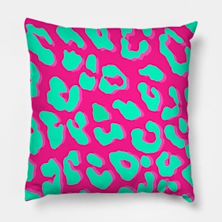 Leopard Print Pink Mint Pillow