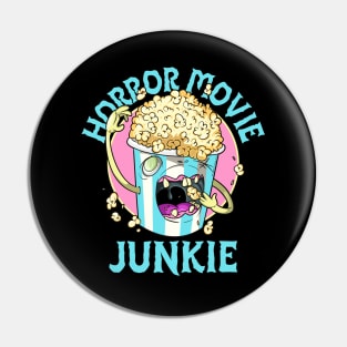 Horror Movies and Popcorn Zombie Pin