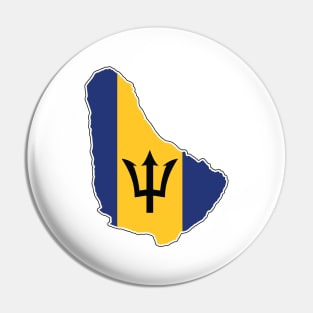 Barbados National Flag and Map Pin