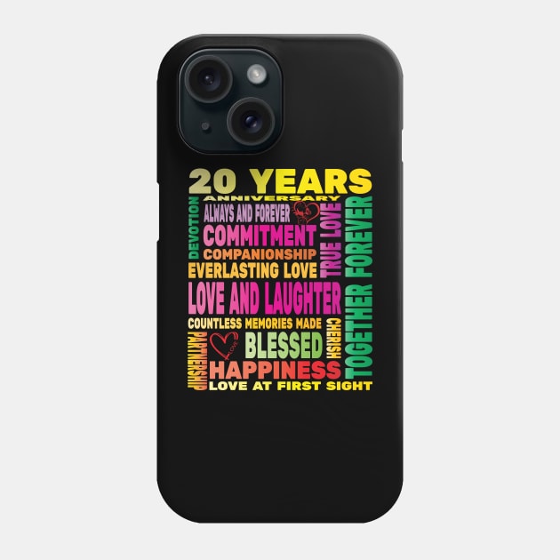 20 Years Anniversary of Love Happy Marriage Couple Lovers Phone Case by Envision Styles