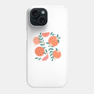 Floral Citrus in Pink Phone Case