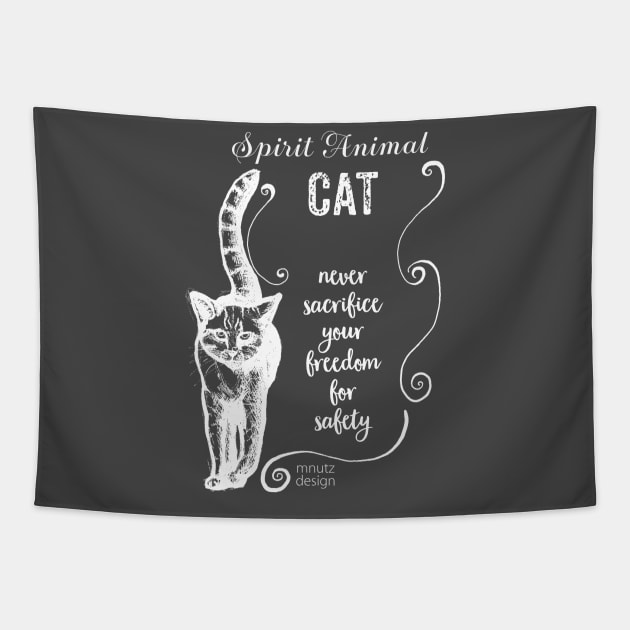 Spirit animal Cat white Tapestry by mnutz