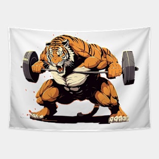 tiger lifting weight Tapestry