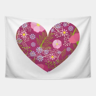 heart with flowers Tapestry